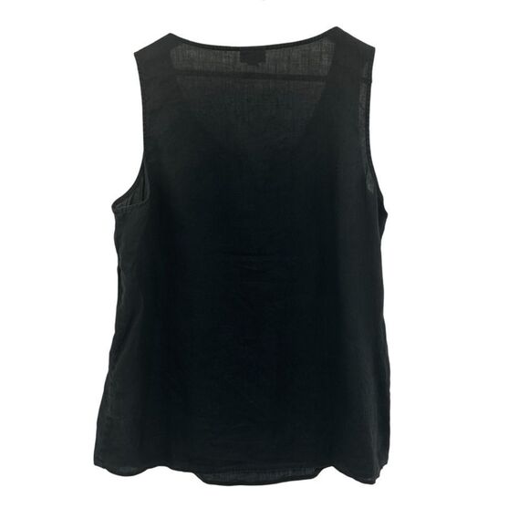 J.Jill embellished 100% linen sleeveless charcoal washed black top size large - Picture 3 of 6